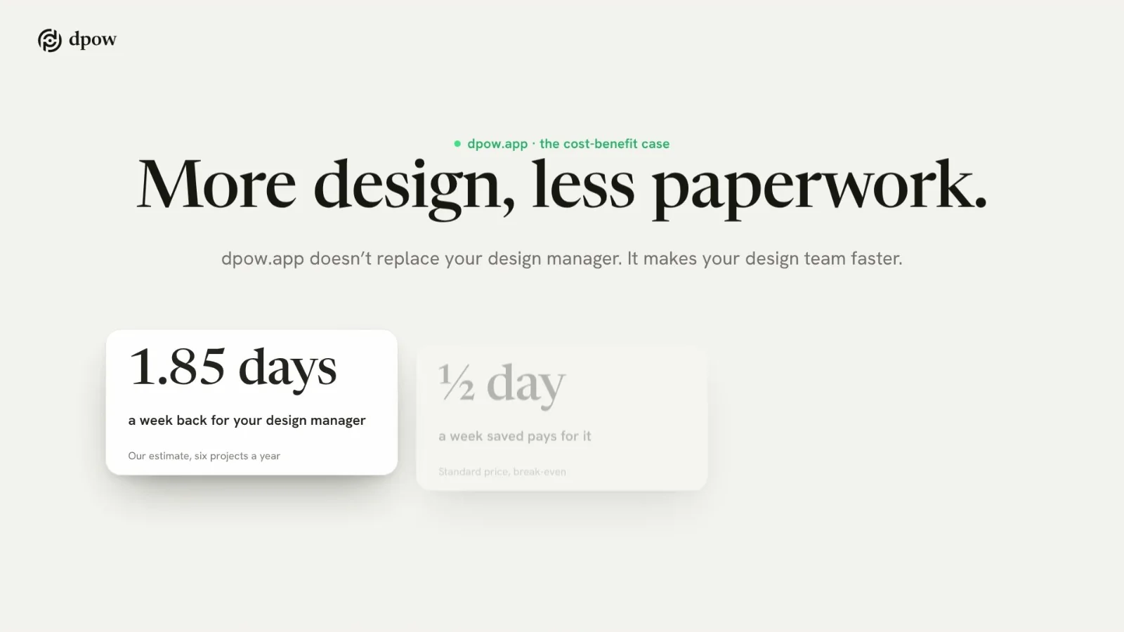 More design, less paperwork: the dpow.app cost benefit film